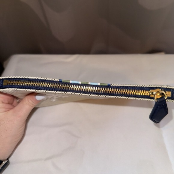 PARAVEL Small Cabana Zip Pouch Paloma Tan TMS Monogram Wallet Travel - Picture 9 of 10